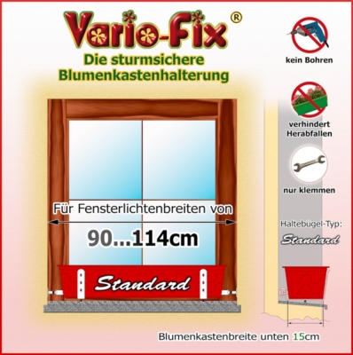 Kombiangebot Blumenkastenhalter Standard mit Blumenkasten 80cm