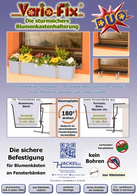 Kombiangebot Blumenkastenhalter DUO15 mit Blumenkasten 60cm