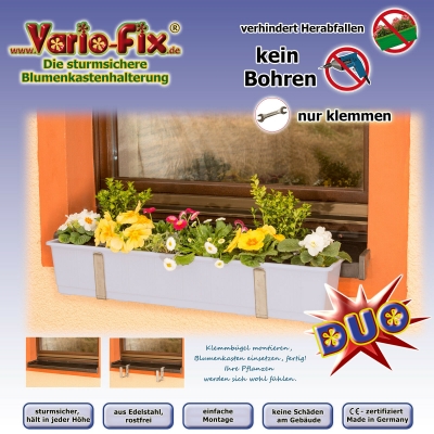 Kombiangebot Blumenkastenhalter DUO15 mit Blumenkasten 60cm