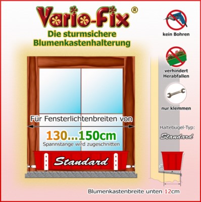 Blumenkastenhalter Standard / 1 Paar HB 12cm / FLB 150cm